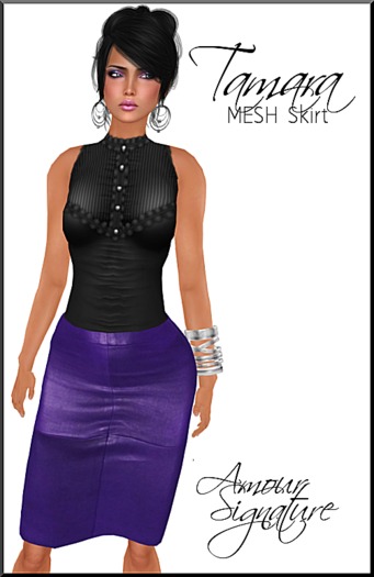 Amour Signature - Tamara MESH Leather Skirt - Purple