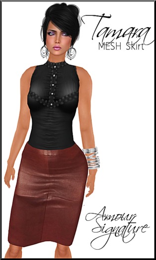 Amour Signature - Tamara MESH Leather Skirt - Burnt Rose