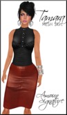 Amour Signature - Tamara MESH Leather Skirt - Burnt Orange