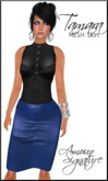 Amour Signature - Tamara MESH Leather Skirt - Royal Blue