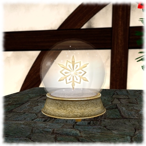 Musical Snow Flake Snow globe with Brass Base