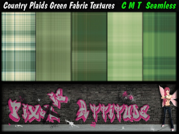 Country Plaids Green Fabric Textures