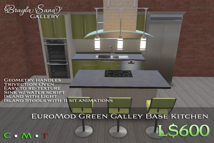 [[br] Euromod Green Galley Base Model Kitchen