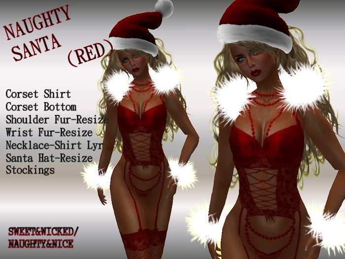 (N&N)NAUGHTY SANTA RED