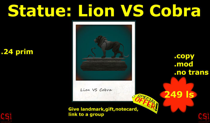 Statue: Lion VS Cobra (box)