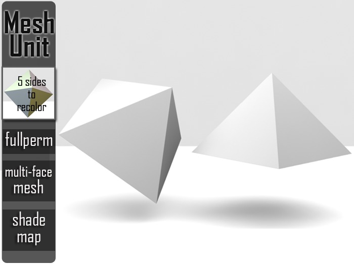 Mesh Unit: Full Perm ➔ Multi-purpose pyramid#1 (multi-face) + shade map