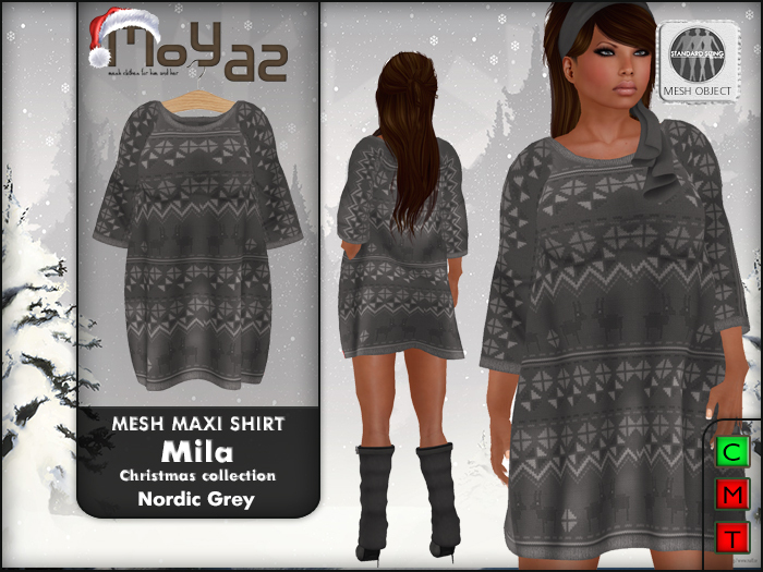 Mila Maxi Shirt ~ xmas edition - knitted grey
