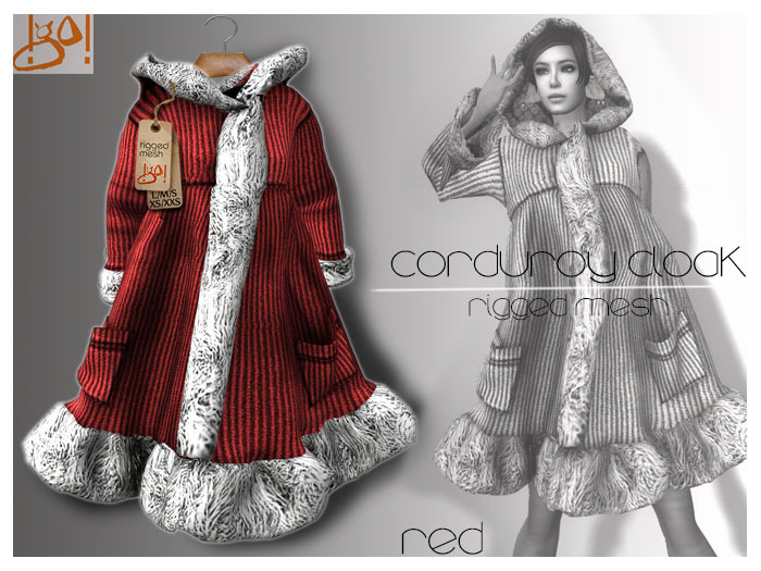 !gO! *corduroy cloak* - red