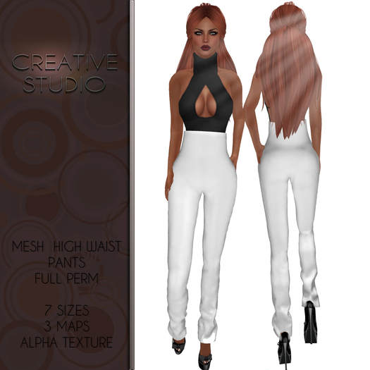 - CREATIVE STUDIO - High Waist Pants 