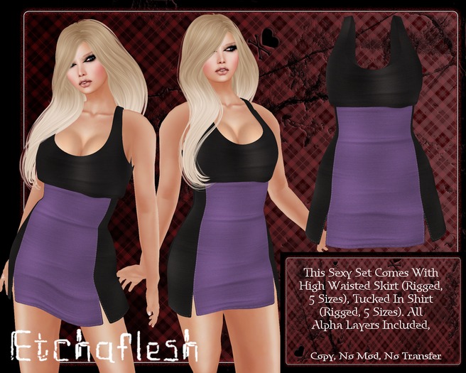 DEMO [Etchaflesh] Megan Grape All Tucked In MESH Outfit