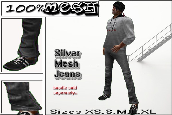 Tween Designs !!!...Mesh Siver  Jeans straight 
