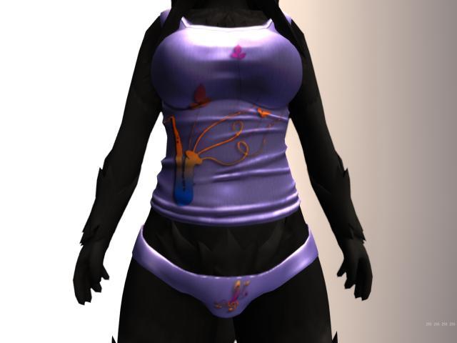 [OCB] Music Tank top and Panty Texture Set