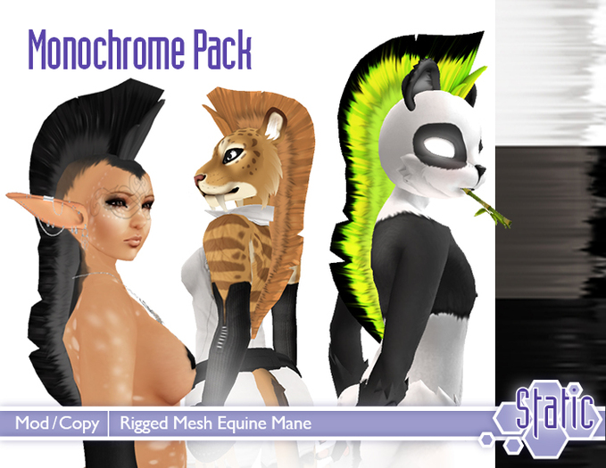 ::Static:: Mesh Equine Mane - Monochrome