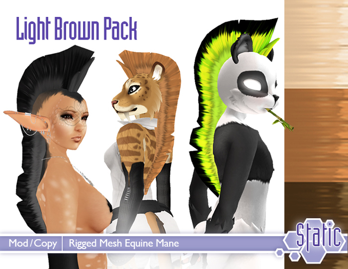 ::Static:: Mesh Equine Mane - Light Browns