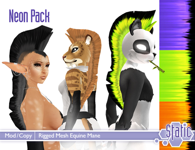 ::Static:: Mesh Equine Mane - Neons