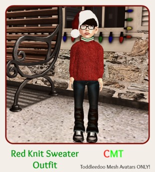 red knit sweater outfit