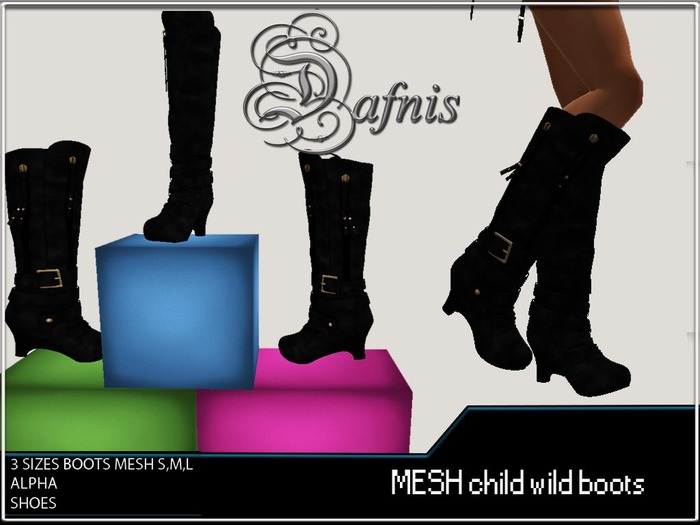 *DAFNIS MESH CHILD WILD BOOTS BLACK PROMO ONLY MARKETPLACE LIMITED TIME