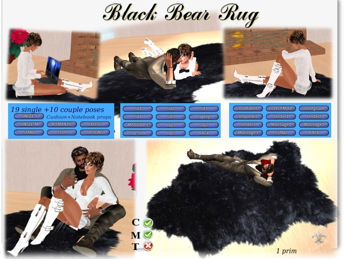 Black Bear RUG - single& Romance Menu