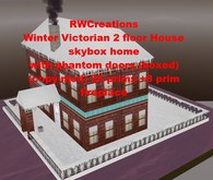 Winter Snow Covered Victorian 2 Floor House Skybox Home with Fireplace & Phantom doors & Free teleporter