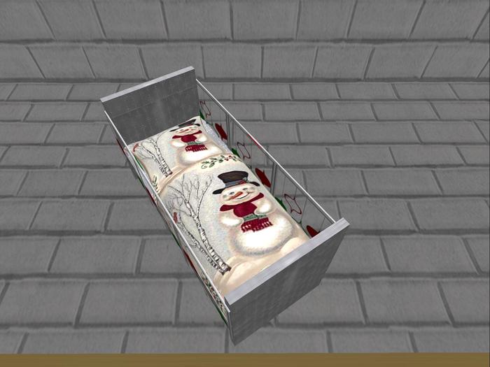 * Child/Kid Bed Happy Snowman Silver