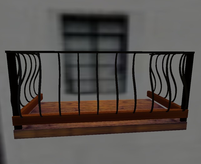 Second Life Marketplace - Pot Belly Wrought Iron Rail Rectangular Balcony