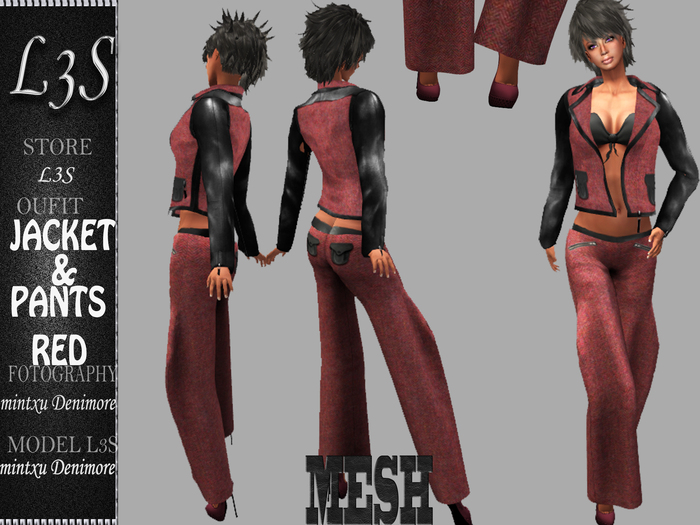 [ L3S ] JACKET & PANTS RED