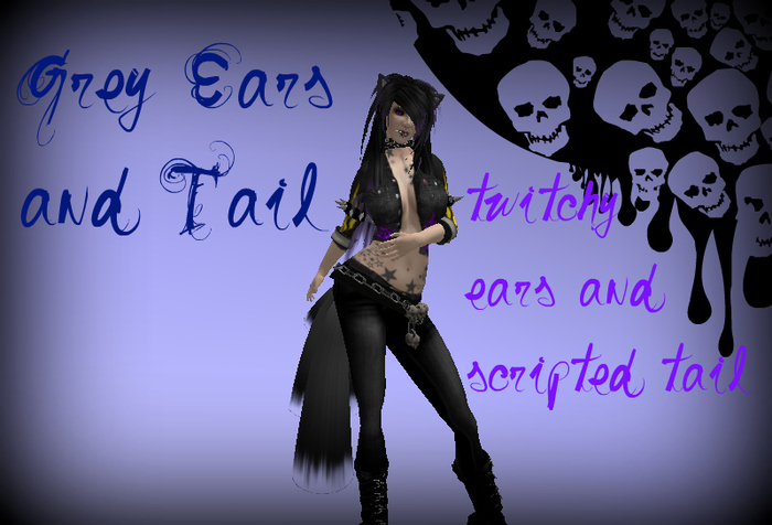 Grey Ears and tail set