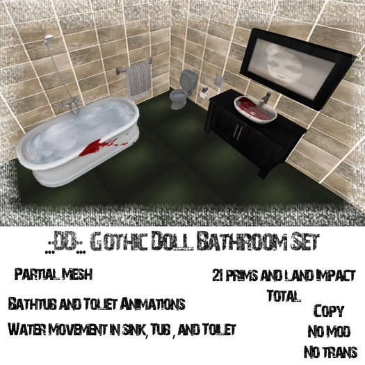 =KD= Gothic Doll Bathroom Set [Boxed]