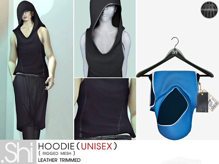 .Shi : Hoodie Unisex {Sky&White} [Rigged Mesh]