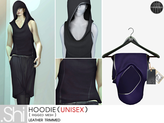 .Shi : Hoodie Unisex {Indigo} [Rigged Mesh]