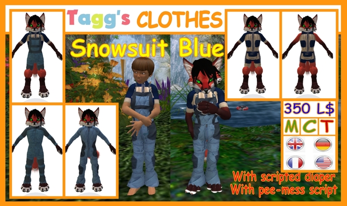 Tagg's Snowsuit Blue (with diaper, underwear)