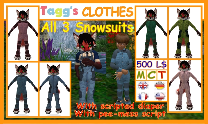 Tagg's All Snowsuits (with diaper, underwear)