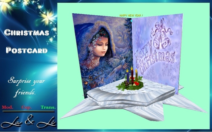 Merry christmass postcard - winter