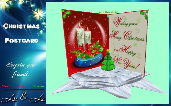 Merry christmass postcard - red