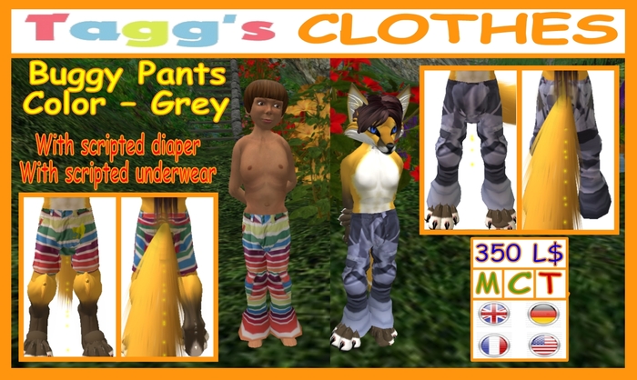 Tagg's Buggy Pants Color - Grey (with diaper, underwear)