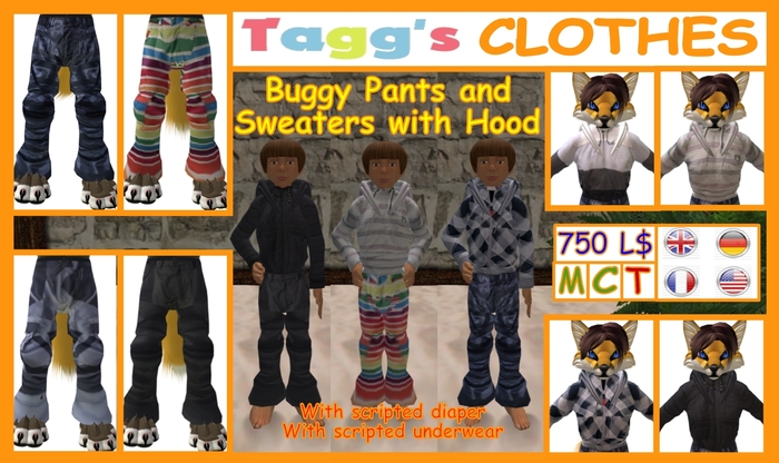 Tagg's Buggy Pants and Hood Sweater (with diaper, underwear)