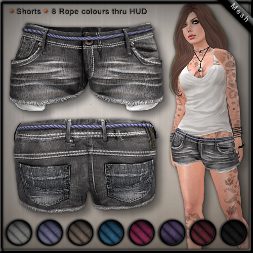 DN Mesh: Frayed Shorts -  Gray