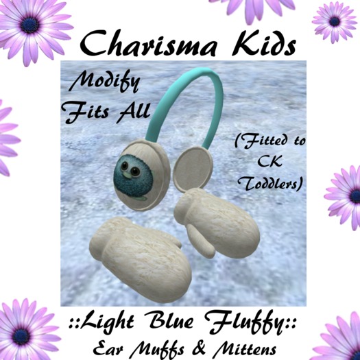 Second Life Marketplace Charisma Kids Light Blue Fluffy Ear Muffs