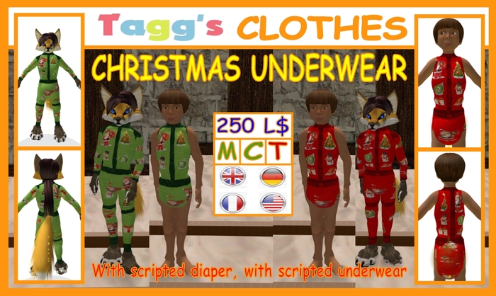 Tagg's Christmas Underwear (with diaper, underwear)