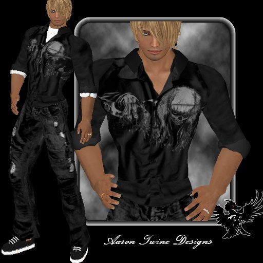 -ATD- ghostly skeleton print button up - copy