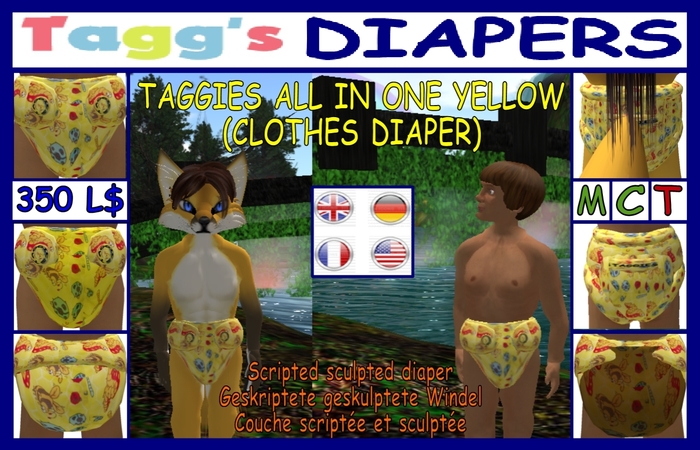 TAGGIES DIAPER ALL IN ONE YELLOW