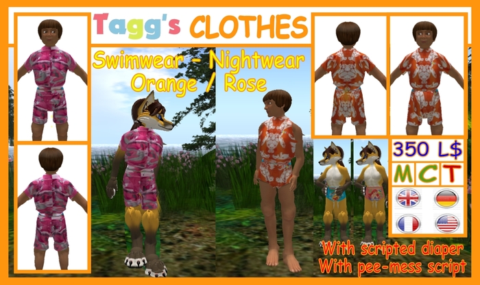 Tagg's Swimwear - Nightwear Rose - Orange