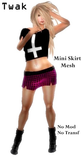 *Twak* Mini Skirt Rigged Mesh Punk