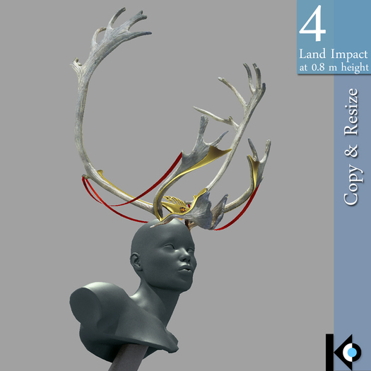 3D / Jeweled Reindeer Antler Crown