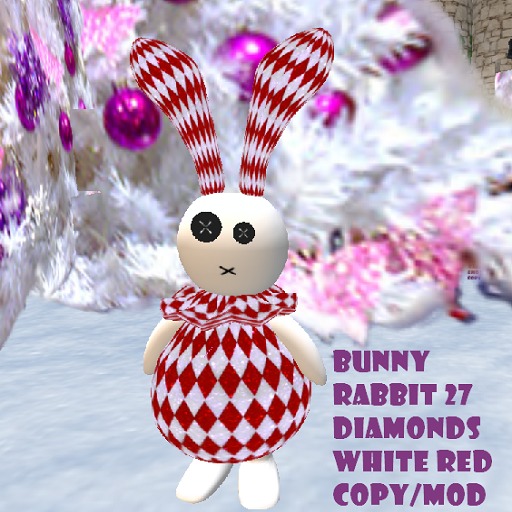 Bunny Rabbit 27 Diamonds White Red Box 