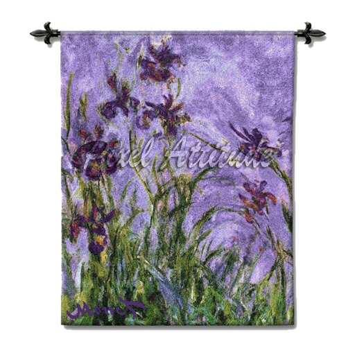 Irises Tapestry Texture Monet