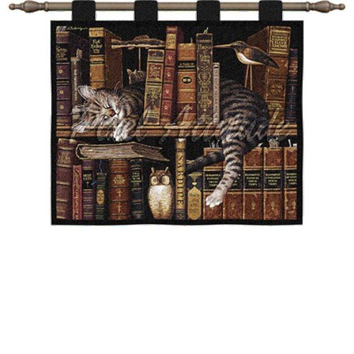 Literary Cat Tapestry Texture