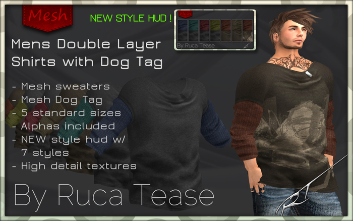 Mens Mesh Dog Tag & Long Sleeve Shirts - with HUD