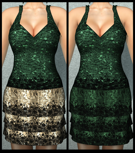 ! imago ! Lilian Ruffled Evening Dress - Pine Set