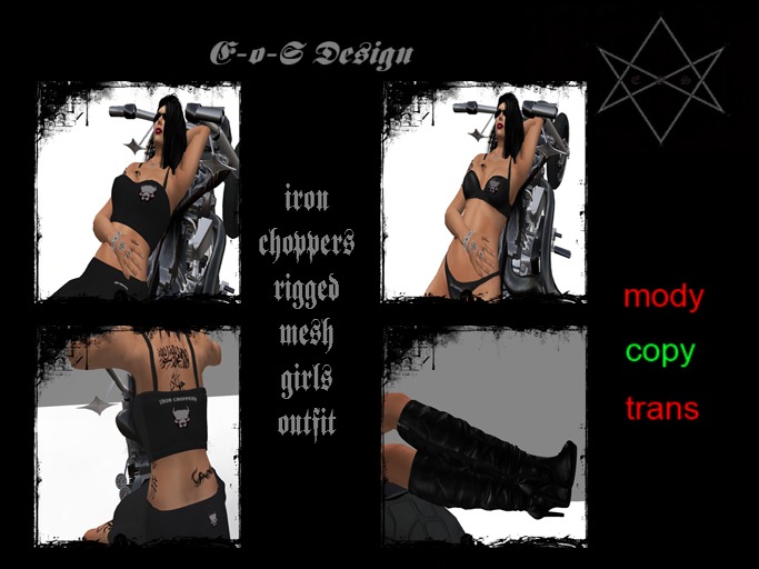 iron choppers rigged mesh girls outfit promo offer